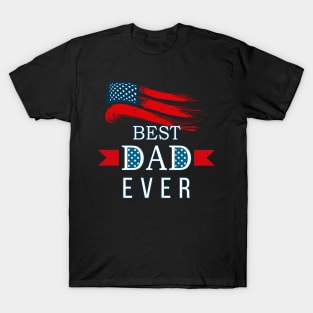 Father's day Best Dad Ever with US American Flag T-Shirt